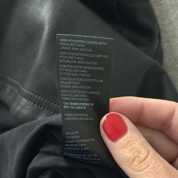 Anthropologie Maeve Faux Leather Apron Mini Dress with Floral Buttons - Picture 5 of 5